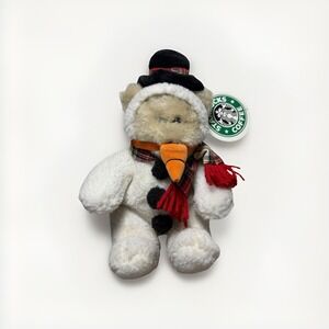 NWT Vintage Starbucks Bearista Snowman Bear 1999 8th Edition Plush 12" Holiday